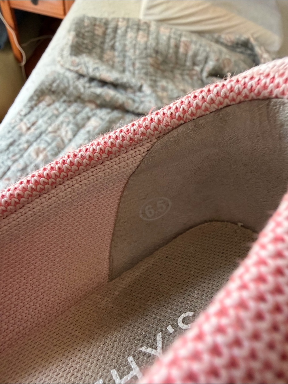 Rothy's Pink Knit Moccasin Loafers with Bow - Picture 5 of 5